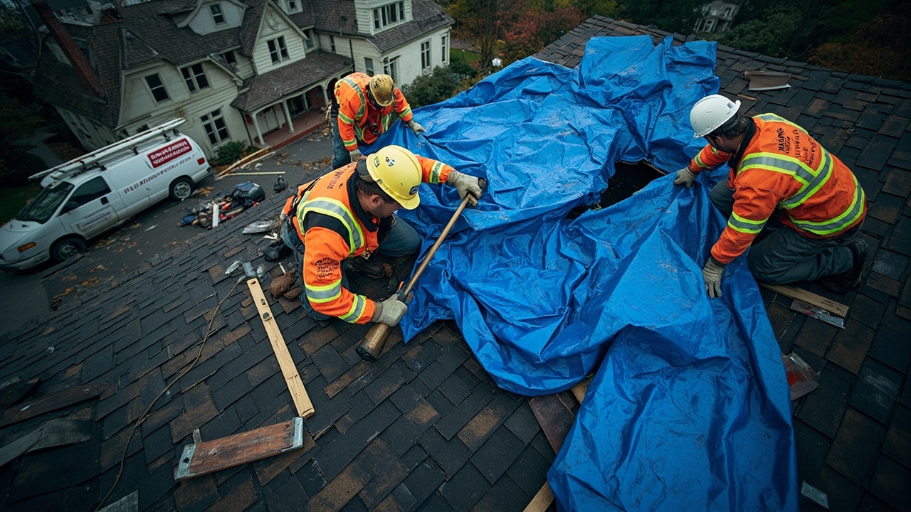 Emergency Roof Leak Tarping in Greenwich – 60-Minute Response to Stop Water Damage Now