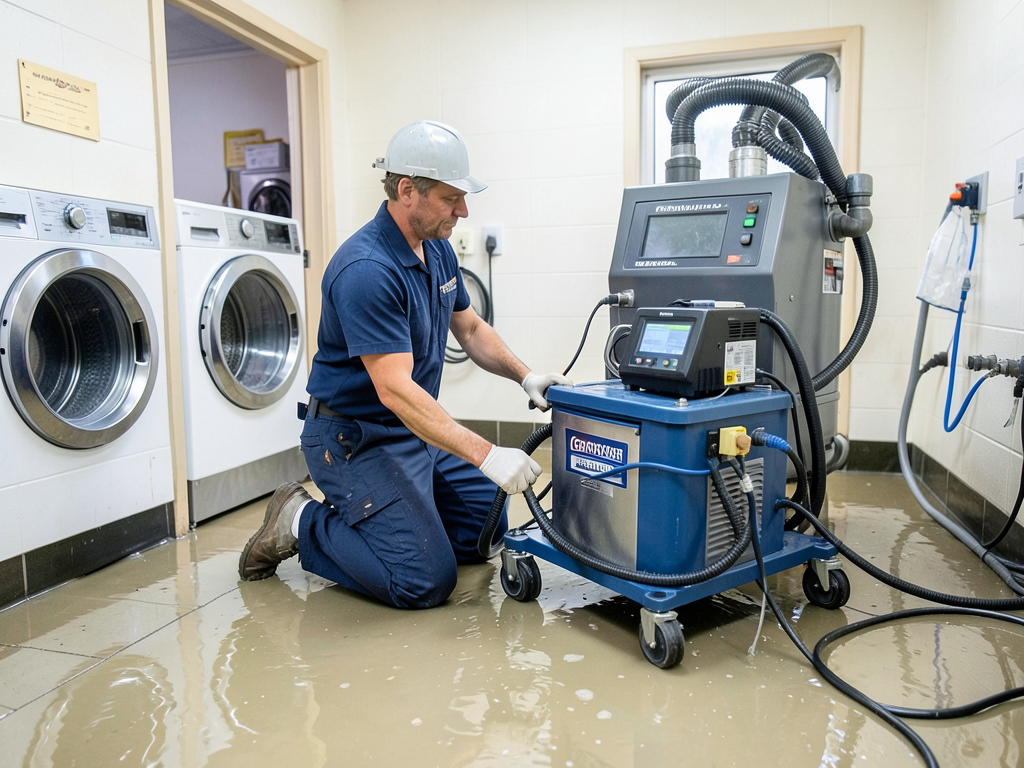 Cleaning up after a washing machine hose failure i