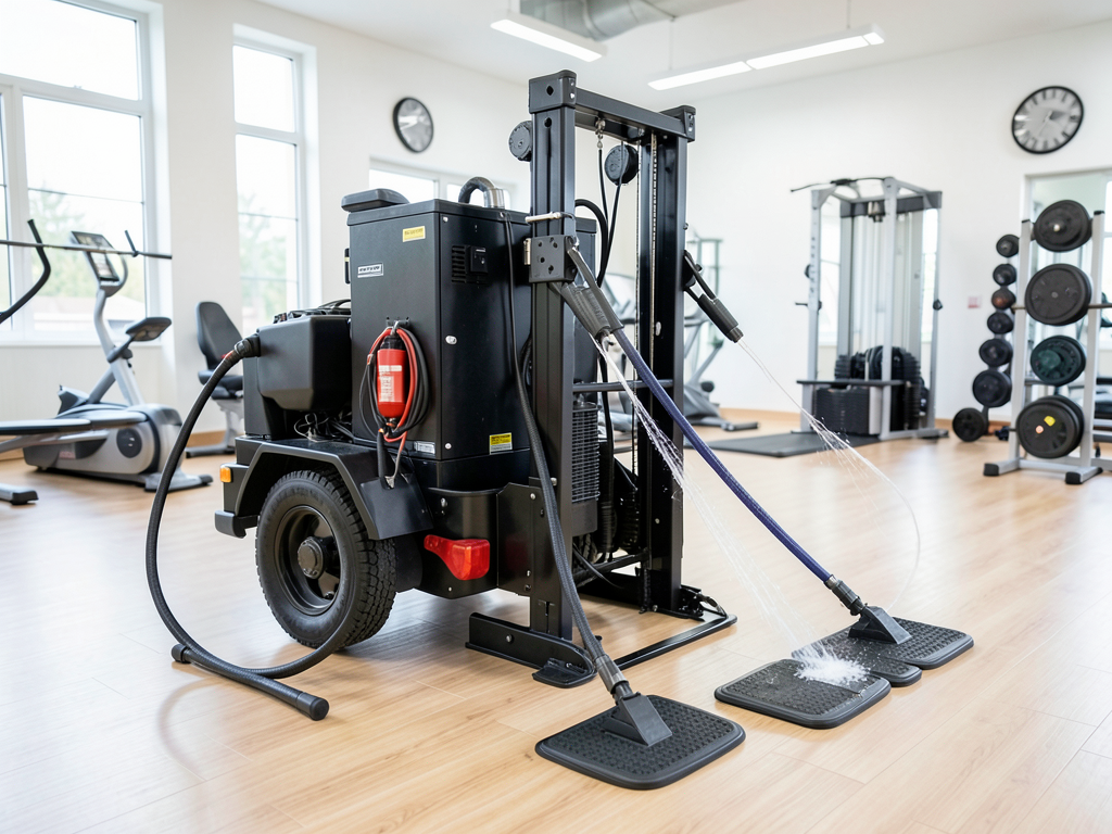 Drying out a luxury home gym with specialized rubber flooring