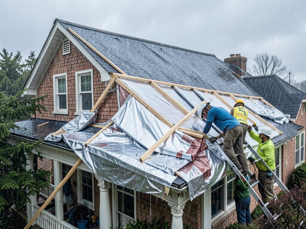 Professional roof leak damage repair and ceiling d