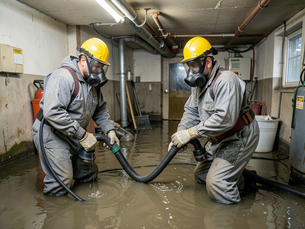 Professional sewage backup cleanup and sanitizatio